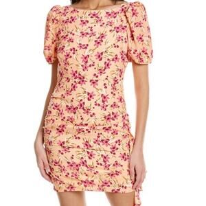 Likely Coral Floral Dress Back Zipper Short Sleeve Size 00